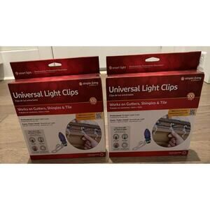 Simple Living Universal Light Clips (Gutters, Shingles & Tile) 100 Clips X 2 NIB